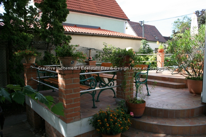 Hbsche Terrasse mit dezenter Absturzsicherung